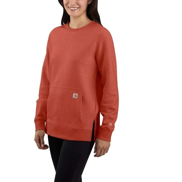 Carhartt, Wmn M, Force Relaxed Fit Lightweight Crewneck Sweatshirt Desert Orange - Picture 5 of 5
